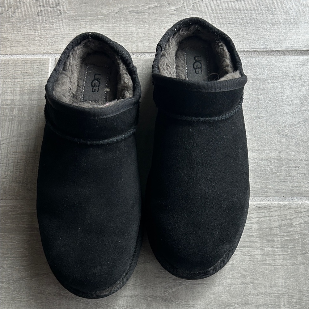 UGG Black Suede Slip-On Shoes